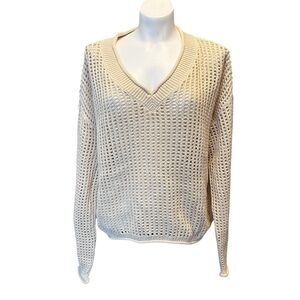NWT • Cream V-Neck Women's Sweater